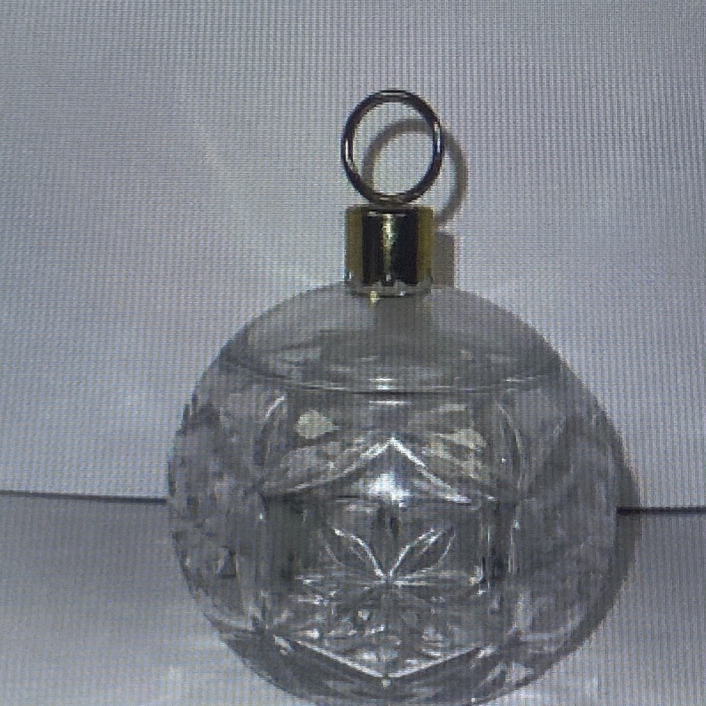 Crystal Orb Ornament Candy Dish Trinket Box‎ Gold Ring Holder Holiday Decor